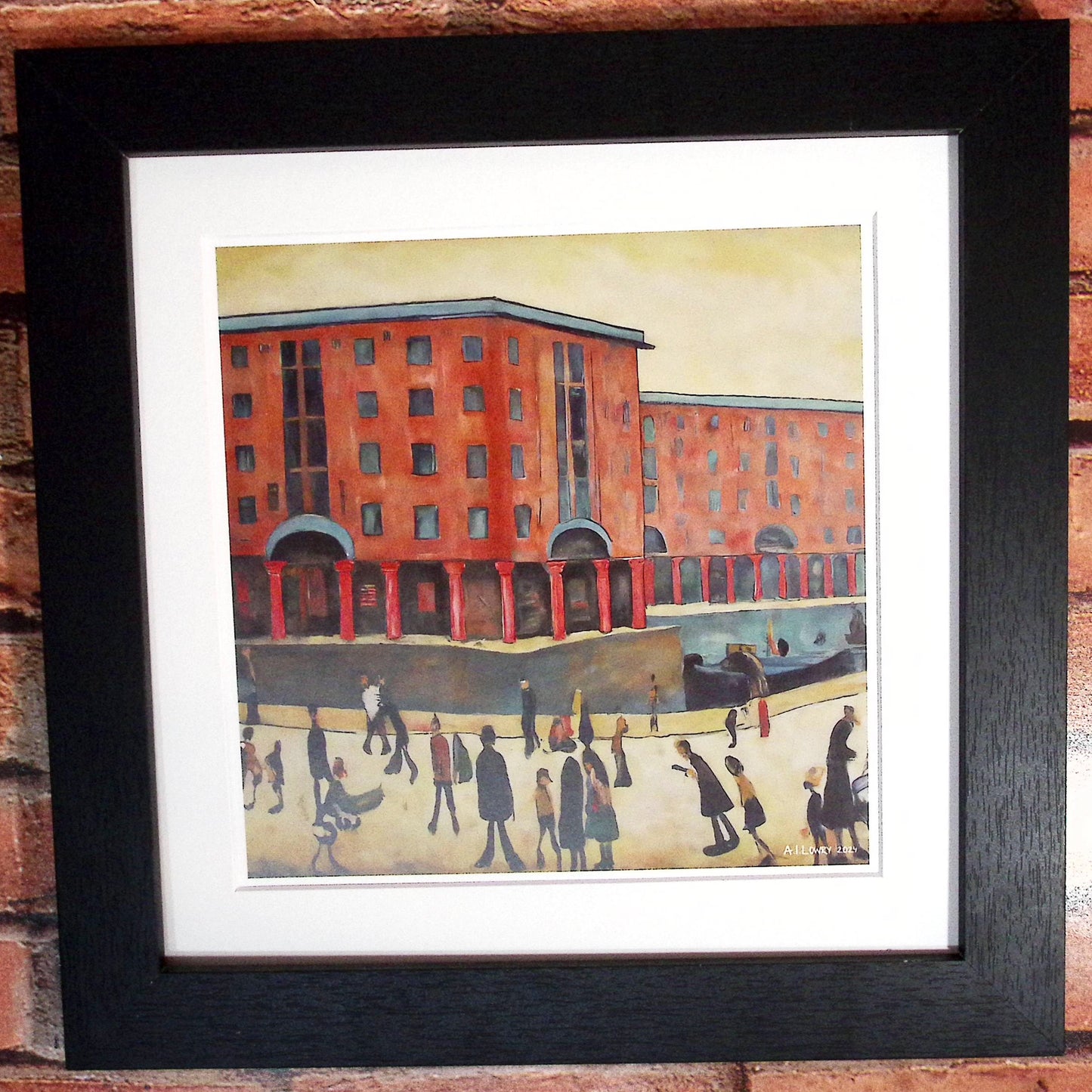 Albert Dock, Liverpool - Giclée Art Print 21cm Square. Fabulous Image in the Style Of LS Lowry