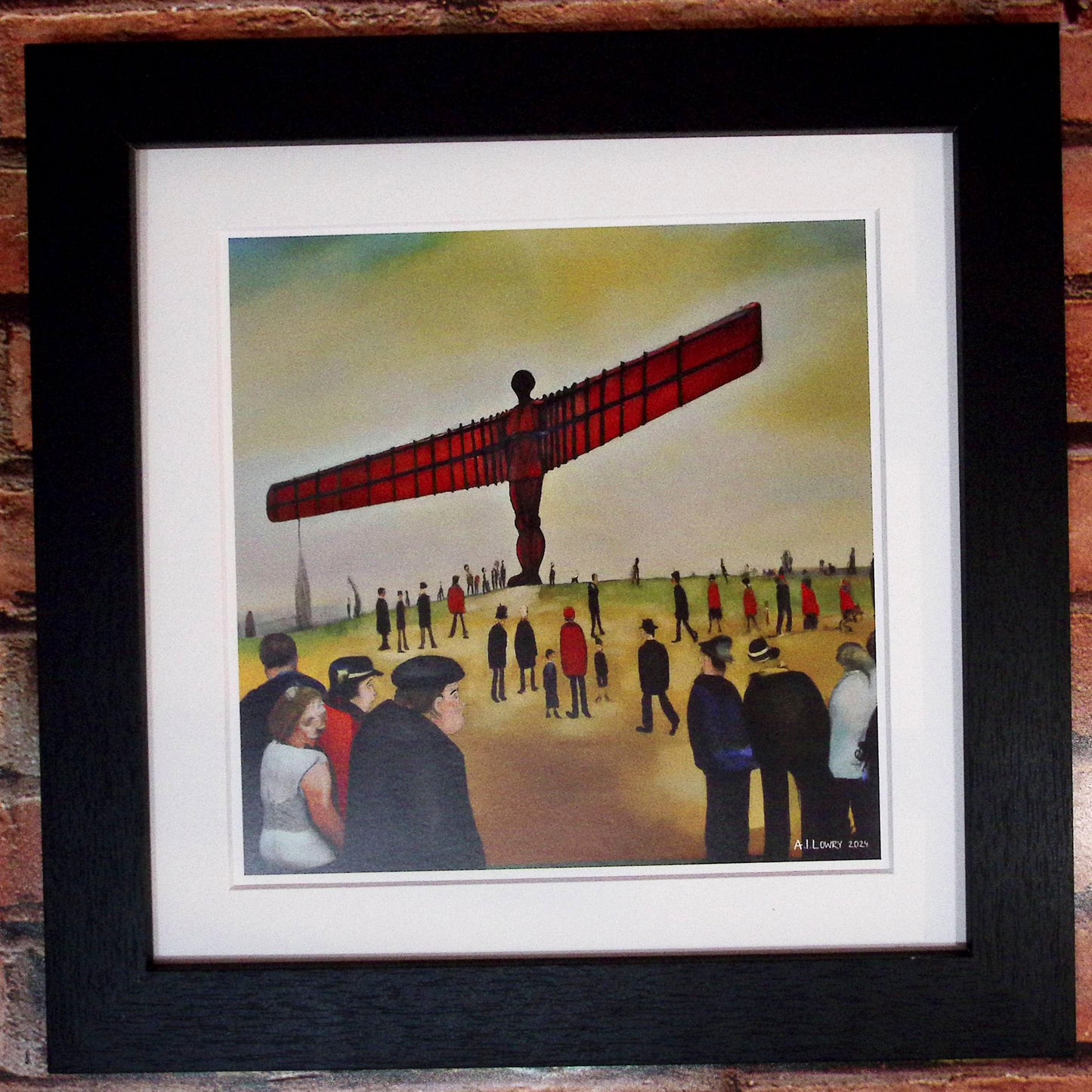 L'Ange du Nord - Impression d'art giclée 21 cm carré. Image traditionnelle dans le style de LS Lowry