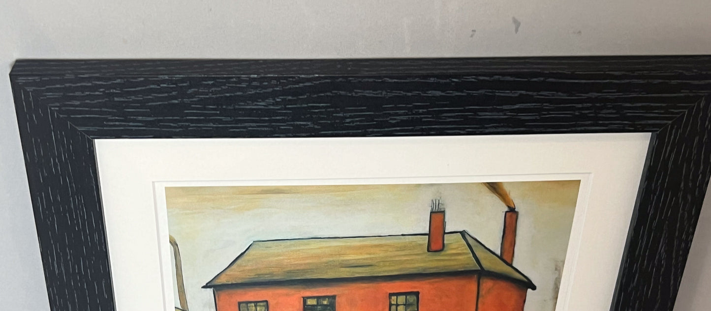 Costa Coffee - Giclée Art Print 12" Square Black Frame. Stylish Image in the Style Of LS Lowry. Ideal Gift.