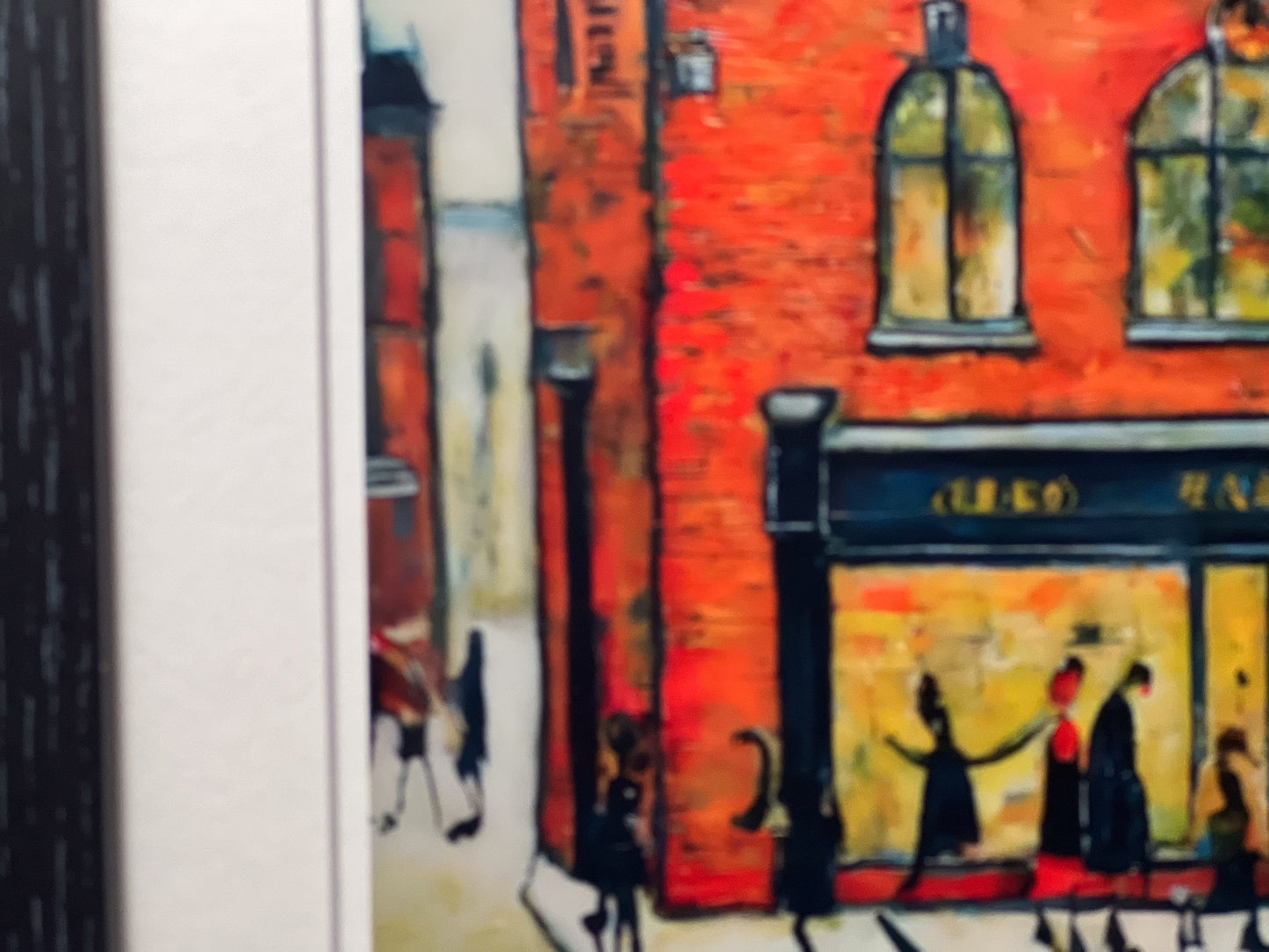Greggs - Giclée Art Print 12" Square Framed. Modern Nostalgia Image in the Style Of LS Lowry