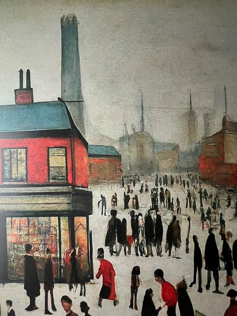 McDonalds - Impression d'art giclée 21 cm carré. Image nostalgique humoristique moderne dans le style de LS Lowry