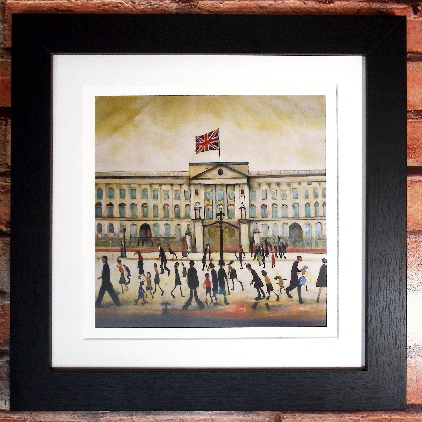 Buckingham Palace - Giclée Art Print 21cm Square. Graceful Image in the Style Of LS Lowry