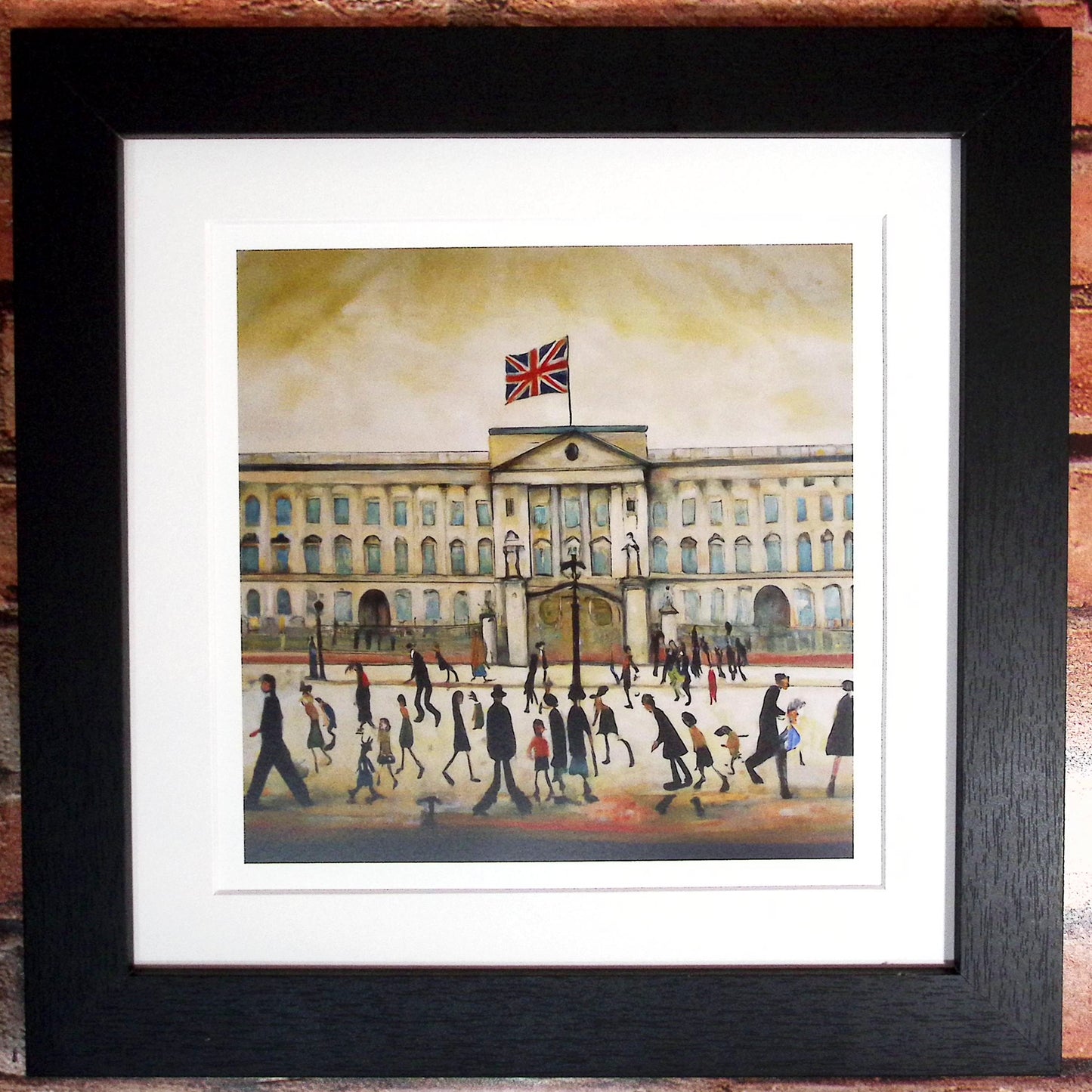 Buckingham Palace - Giclée Art Print 21cm Square. Graceful Image in the Style Of LS Lowry