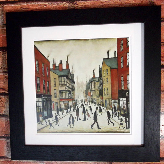 Chester - Giclée Art Print 21cm Square. Fascinating Image in the Style Of LS Lowry