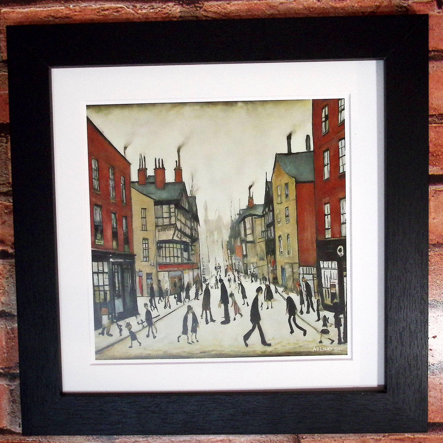 Chester - Giclée Art Print 21cm Square. Fascinating Image in the Style Of LS Lowry