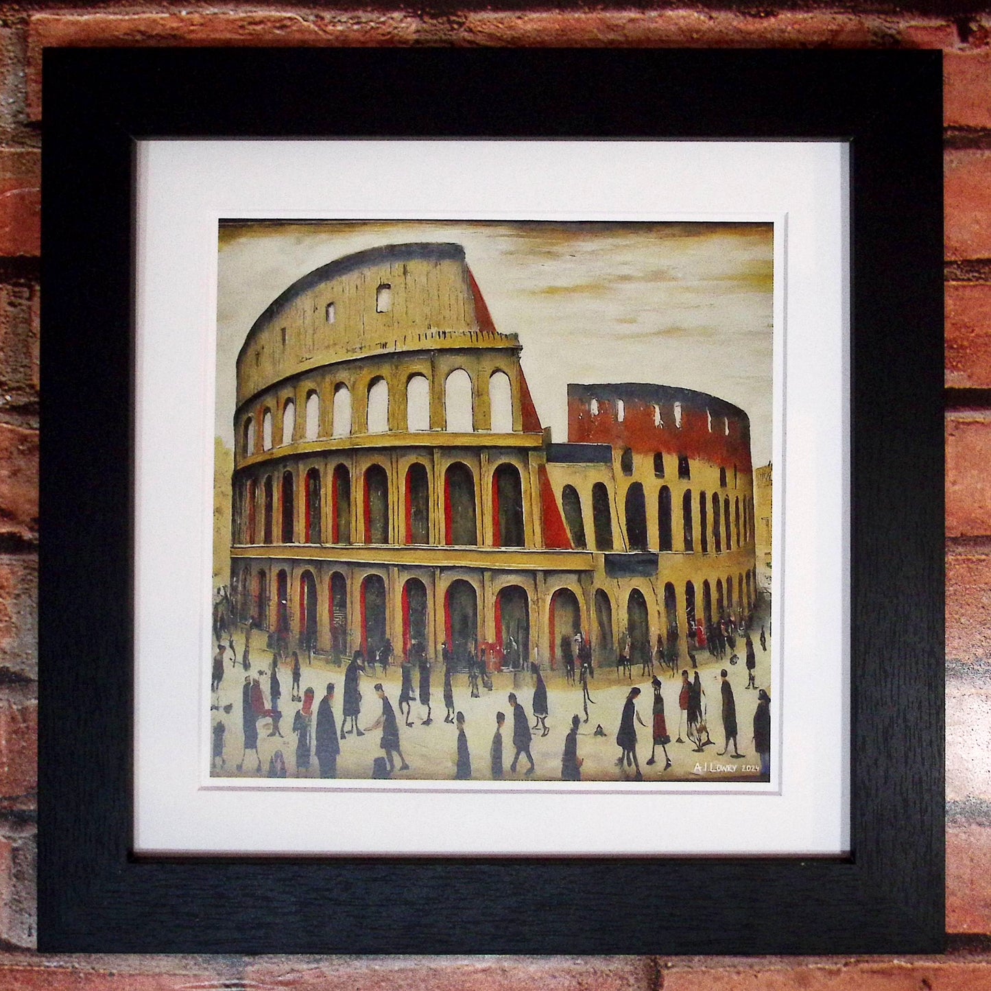 The Colosseum - Giclée Art Print 21cm Square. Classic Image in the Style Of LS Lowry