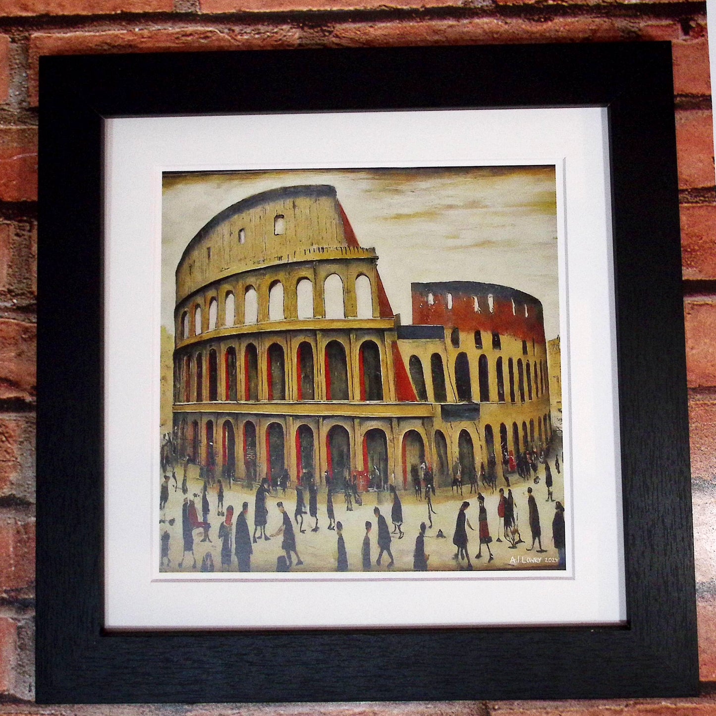 The Colosseum - Giclée Art Print 21cm Square. Classic Image in the Style Of LS Lowry