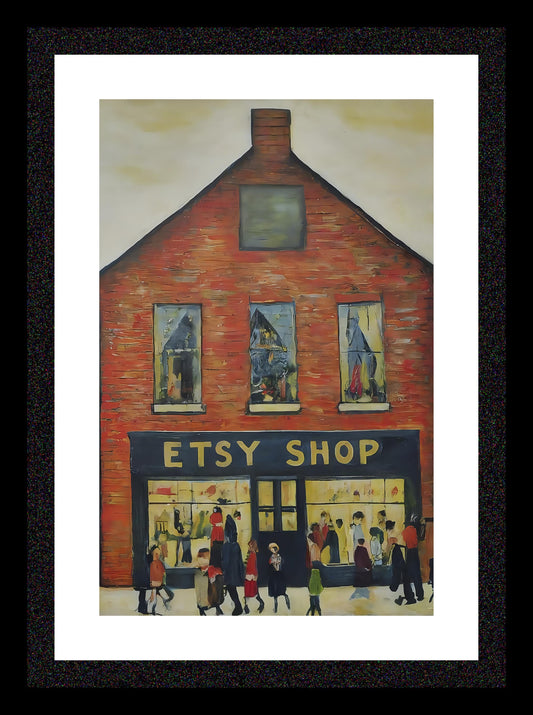 Etsy Shop - A4 Size Giclée Art Print. Lowry Style Art Print. Available Framed and Unframed.