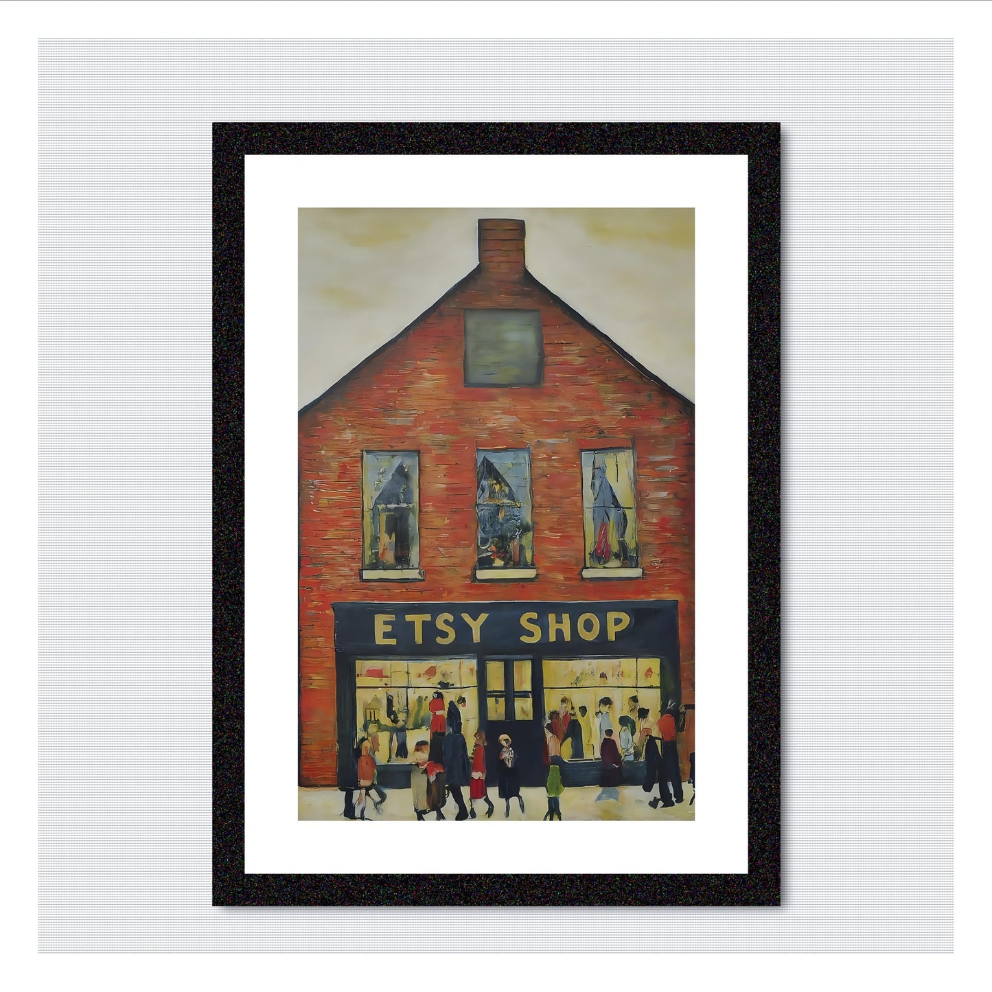 Etsy Shop - A4 Size Giclée Art Print. Lowry Style Art Print. Available Framed and Unframed.