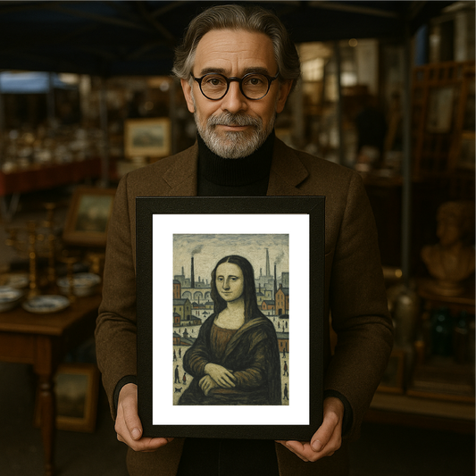 Mona Lisa - A4 Size Giclée Art Print. Lowry Style Art Print. Available Framed and Unframed.