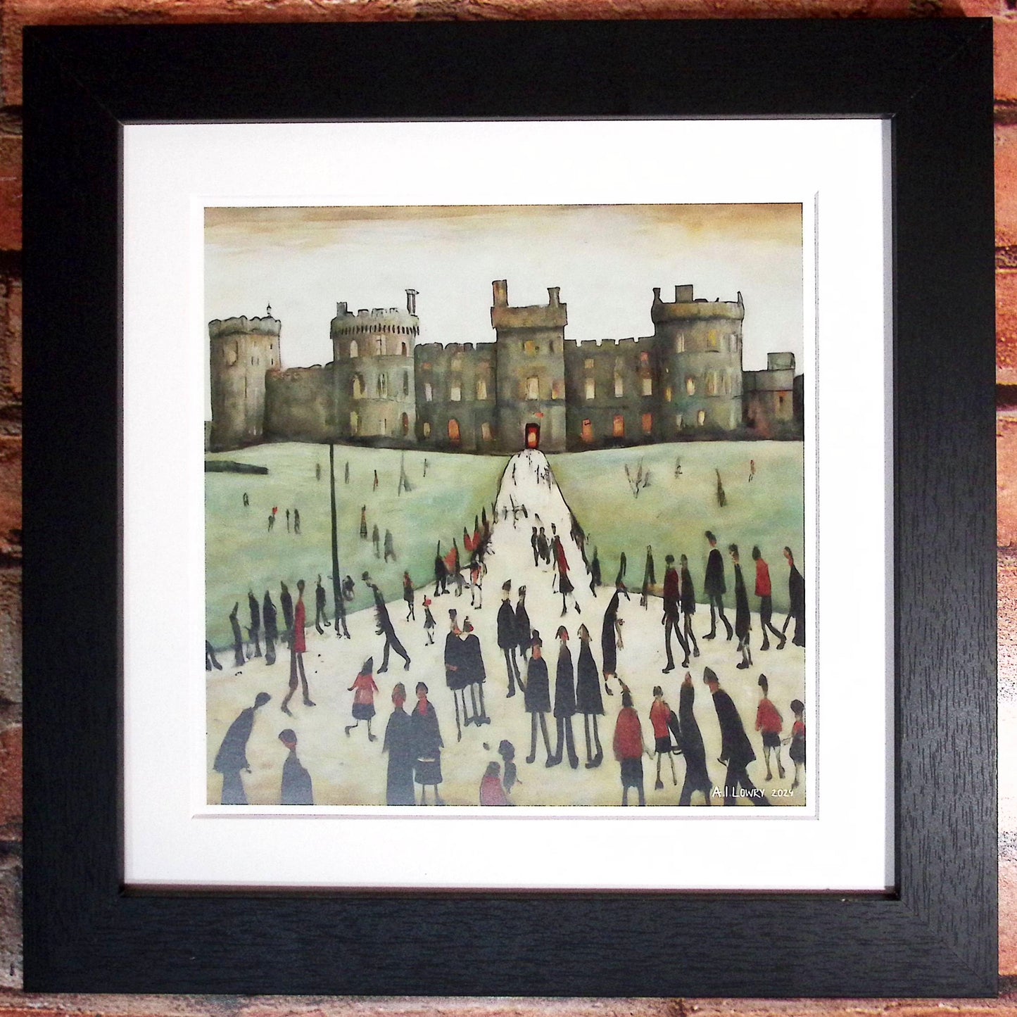 Windsor Castle - Giclée Art Print 21cm Square. Astounding Image in the Style Of LS Lowry