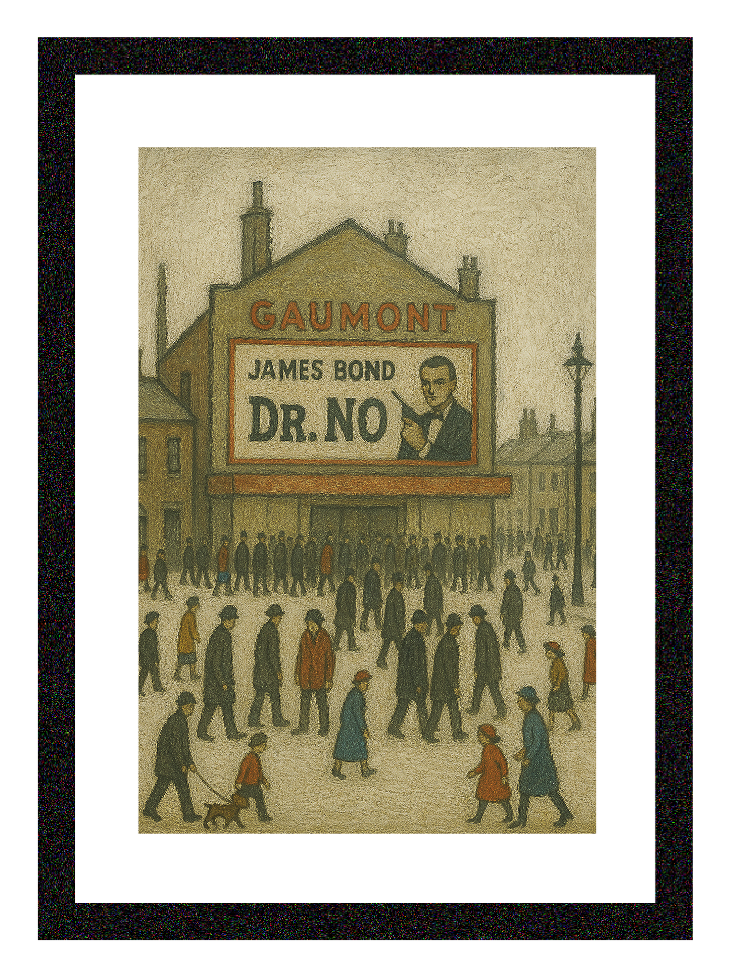 Gaumont Cinema - A4 Size Giclée Art Print. Lowry Style Art Print. Available Framed and Unframed.