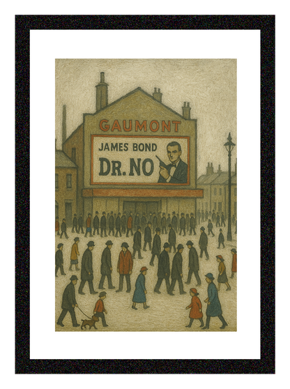 Gaumont Cinema - A4 Size Giclée Art Print. Lowry Style Art Print. Available Framed and Unframed.