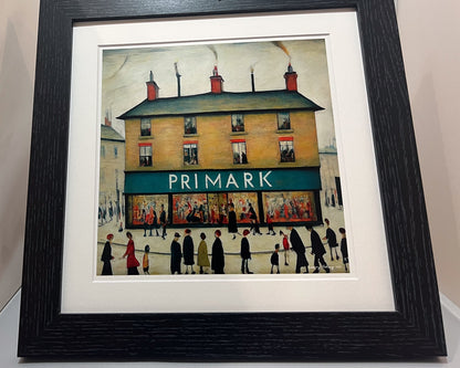 Primark - Giclée Art Print 21cm Square. Stylish Image in the Style Of LS Lowry. Ideal Gift.