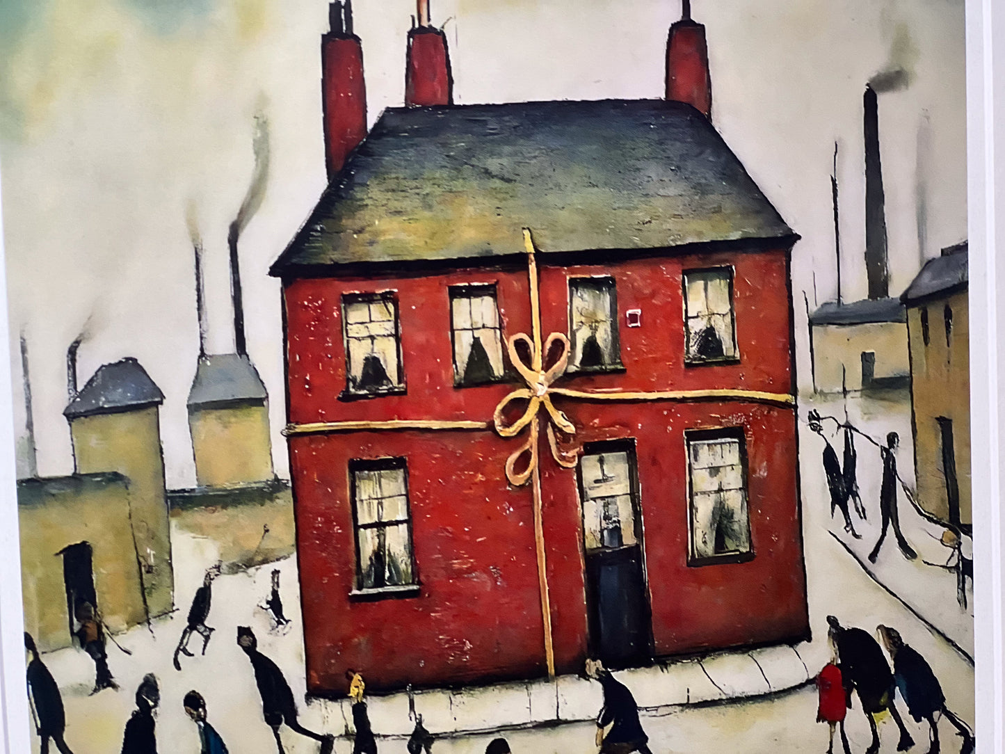 New Home - Giclée Art Print 21cm Square. Pretty Image in the Style Of LS Lowry