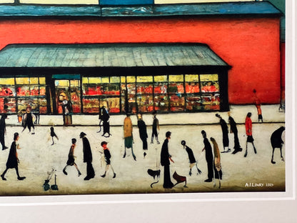 Lidl - Giclée Art Print 21cm Square. Modern Humorous Nostalgia Image in the Style Of LS Lowry