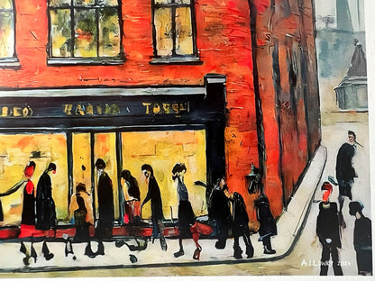 Greggs - Giclée Art Print 21cm Square. Modern Nostalgia Image in the Style Of LS Lowry