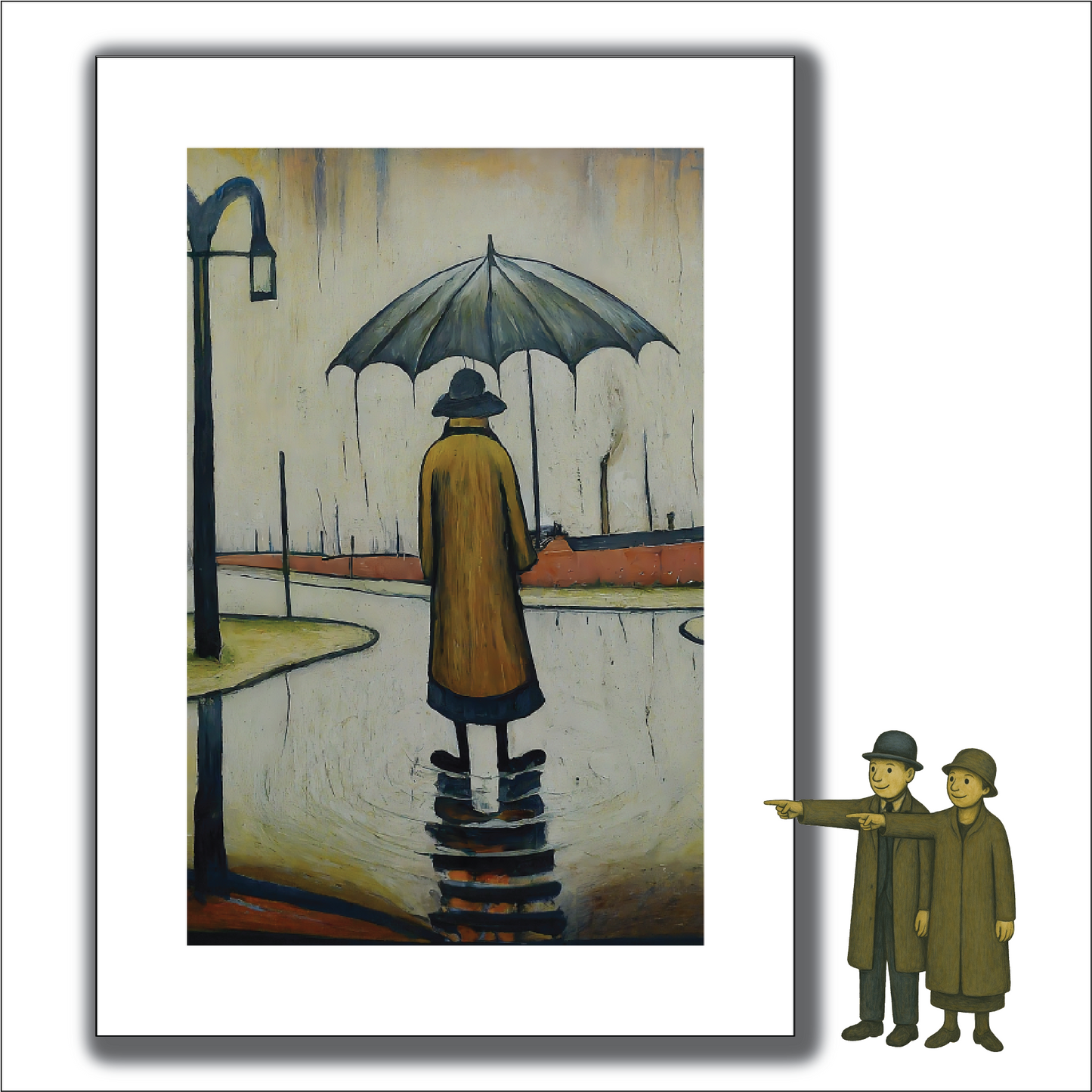 Beautiful British Day - Lowry Style A4 Size Giclée Art Print. Available Framed or Unframed.