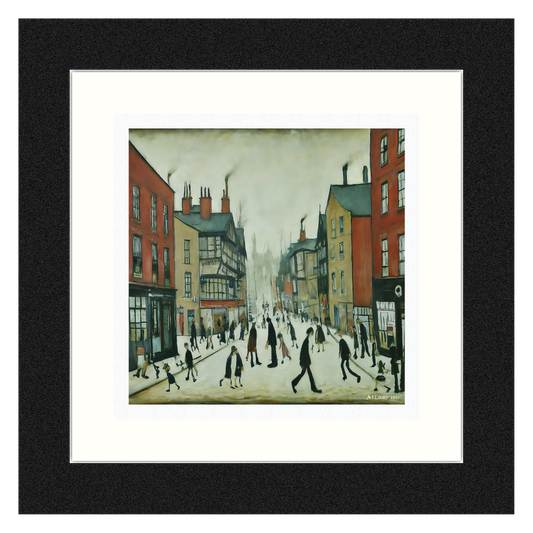 Chester - Giclée Art Print 21cm Square. Fascinating Image in the Style Of LS Lowry