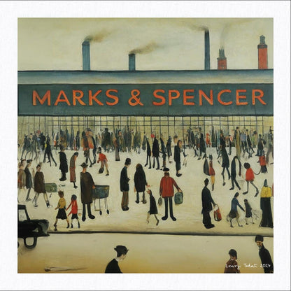 Marks & Spencer - Giclée Art Print 21cm Square. Not Just Any Print, This Print Is In The Style Of LS Lowry. Ideal Gift.