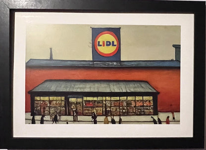 Lidl - A4 Size Giclée Art Print. Lowry Style Art Print. Available Framed and Unframed.