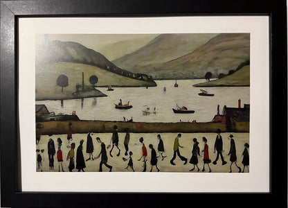 Lake Windermere - A4 Size Giclée Art Print. Lowry Style Art Print. Available Framed and Unframed.