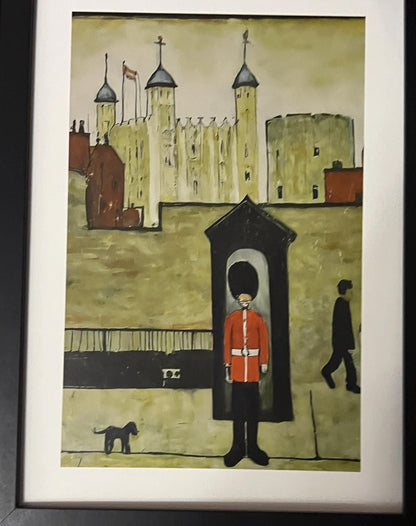 On Guard Tower of London - A4 Size Giclée Art Print. Lowry Style Art Print. Available Framed and Unframed.