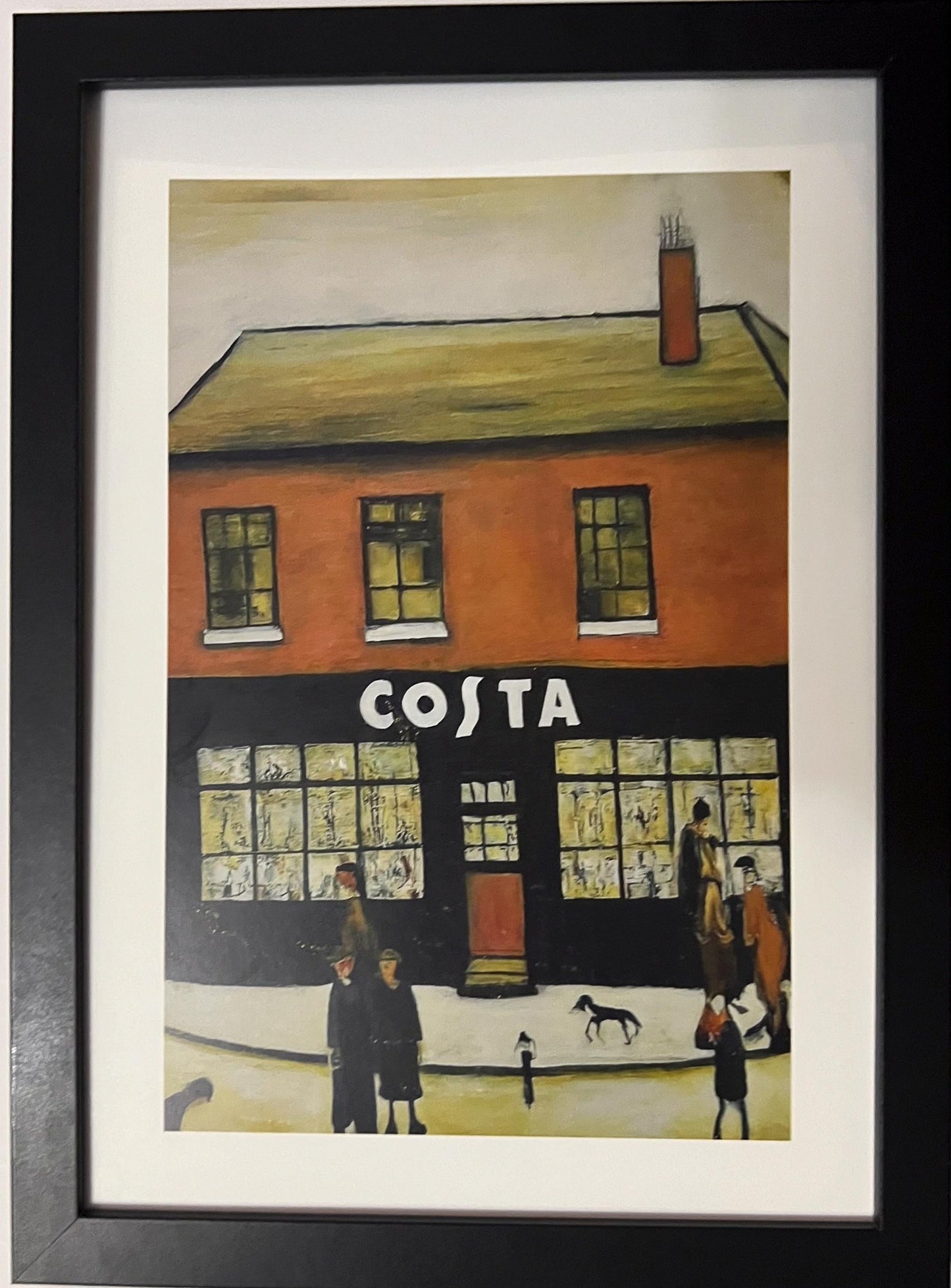 Costa - A4 Size Giclée Art Print. Lowry Style Art Print. Available Framed and Unframed.