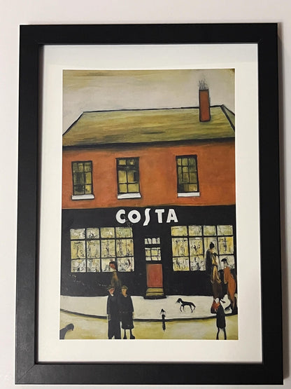 Costa - A4 Size Giclée Art Print. Lowry Style Art Print. Available Framed and Unframed.