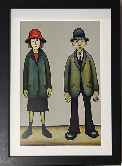 A "Happy" Couple - A4 Size Giclée Art Print. Lowry Style Art Print. Available Framed and Unframed.