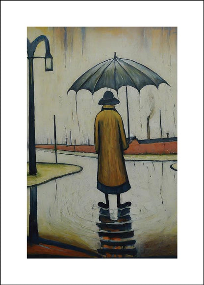 Beautiful British Day - A4 Size Giclée Art Print. Lowry Style Art Print. Available Framed and Unframed.