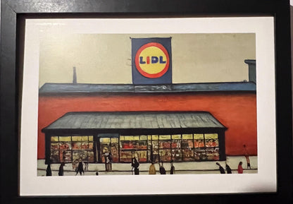 Lidl - A4 Size Giclée Art Print. Lowry Style Art Print. Available Framed and Unframed.