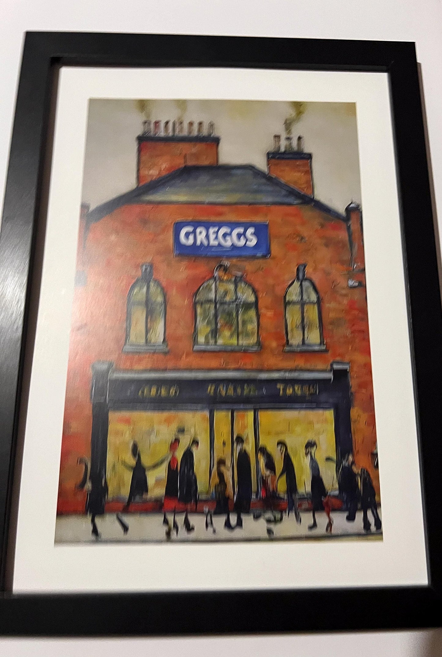 Greggs - A4 Size Giclée Art Print. Lowry Style Art Print. Available Framed and Unframed.