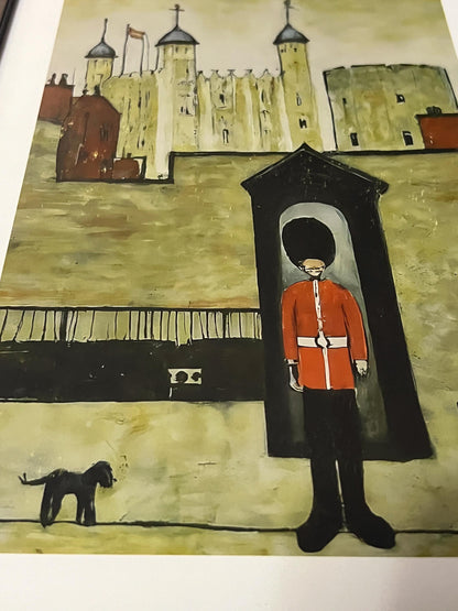 On Guard Tower of London - A4 Size Giclée Art Print. Lowry Style Art Print. Available Framed and Unframed.