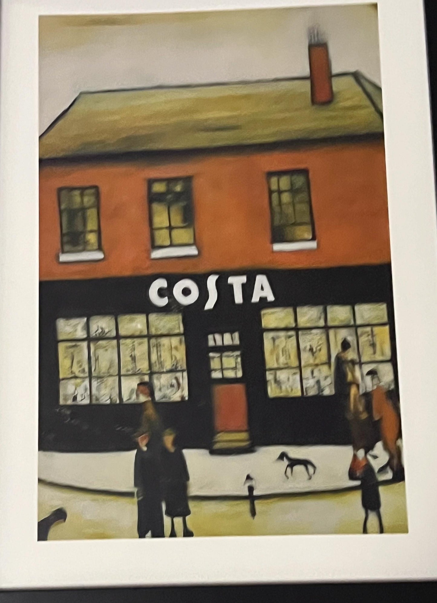 Costa - A4 Size Giclée Art Print. Lowry Style Art Print. Available Framed and Unframed.