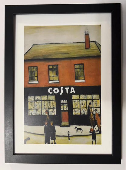 Costa - A4 Size Giclée Art Print. Lowry Style Art Print. Available Framed and Unframed.