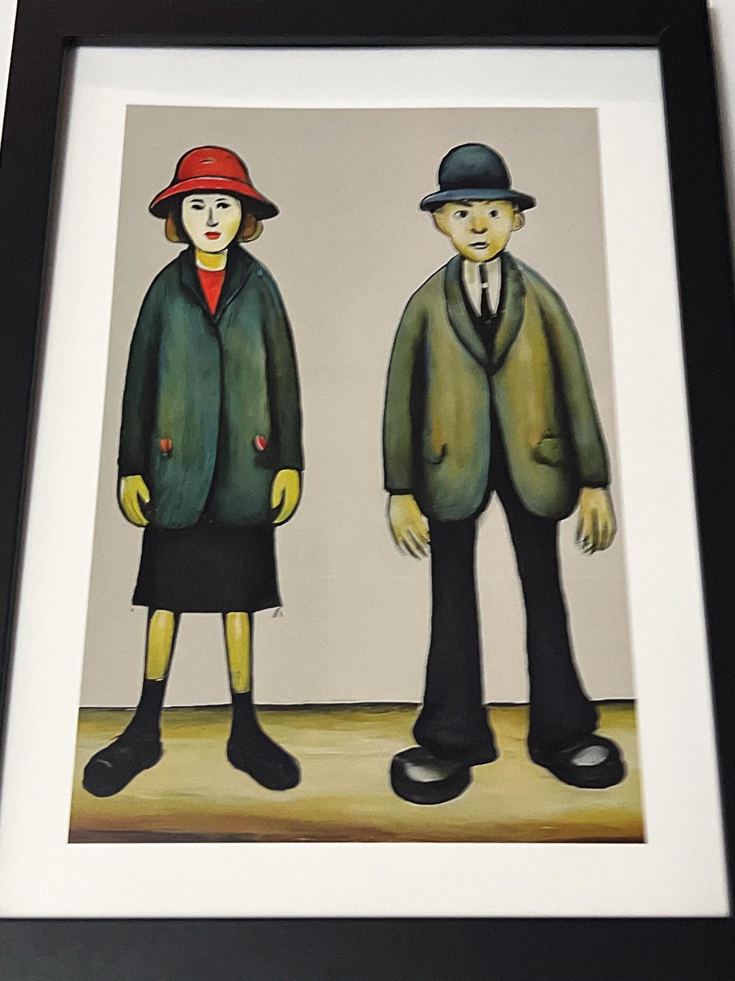 A "Happy" Couple - A4 Size Giclée Art Print. Lowry Style Art Print. Available Framed and Unframed.