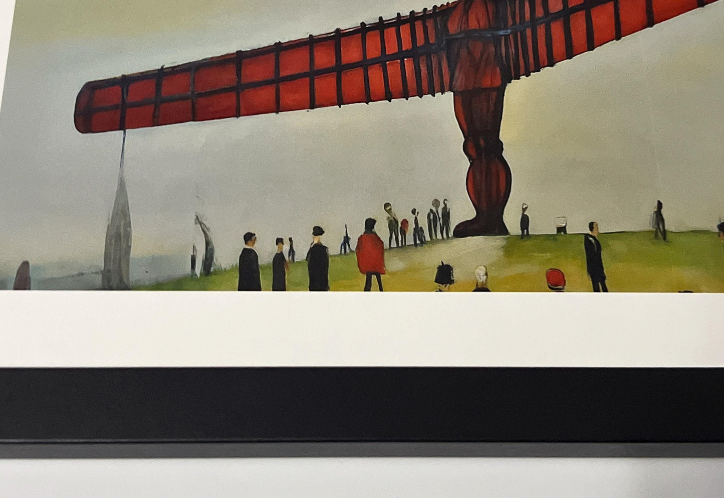 Angel Of The North - A4 Size Giclée Art Print. Lowry Style Art Print. Available Framed and Unframed.