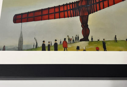 Angel Of The North - A4 Size Giclée Art Print. Lowry Style Art Print. Available Framed and Unframed.