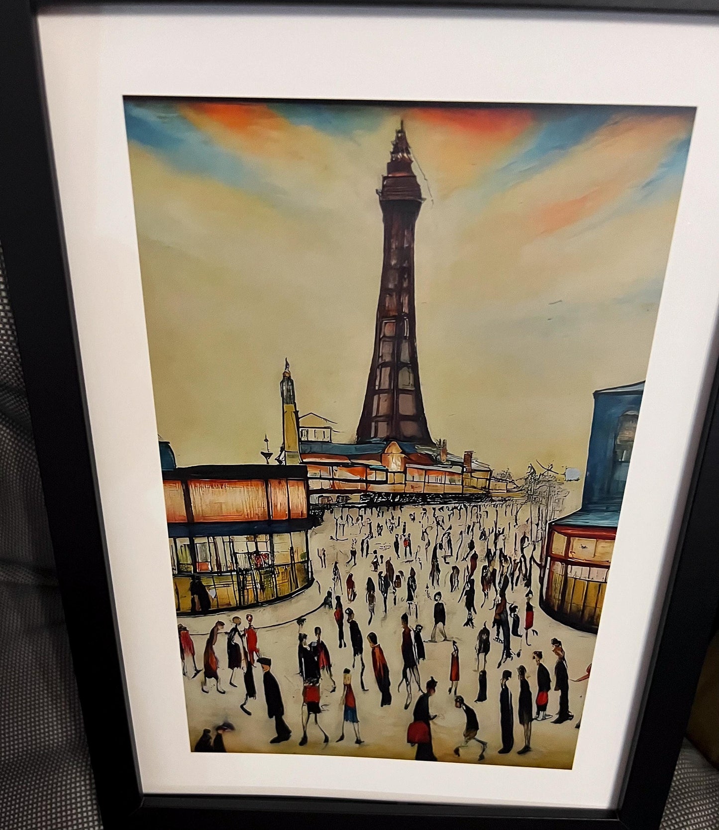 Blackpool Tower - A4 Size Giclée Art Print. Lowry Style Art Print. Available Framed and Unframed.