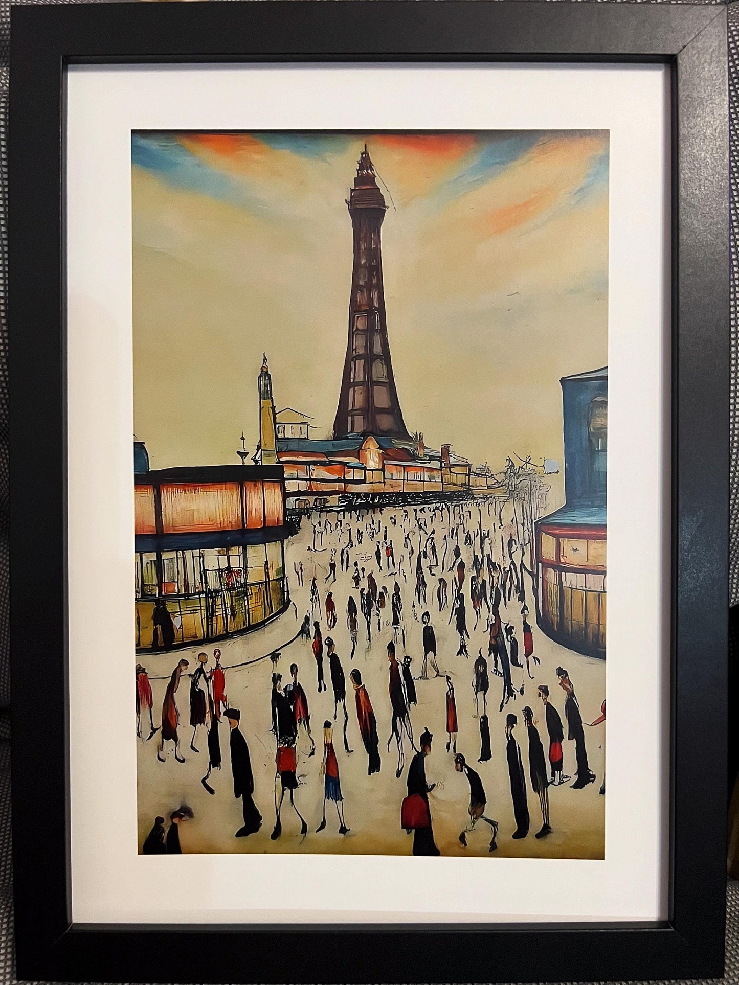 Blackpool Tower - A4 Size Giclée Art Print. Lowry Style Art Print. Available Framed and Unframed.