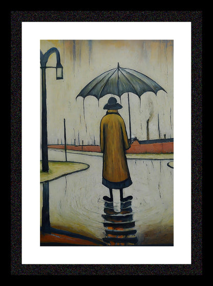 Beautiful British Day - A4 Size Giclée Art Print. Lowry Style Art Print. Available Framed and Unframed.