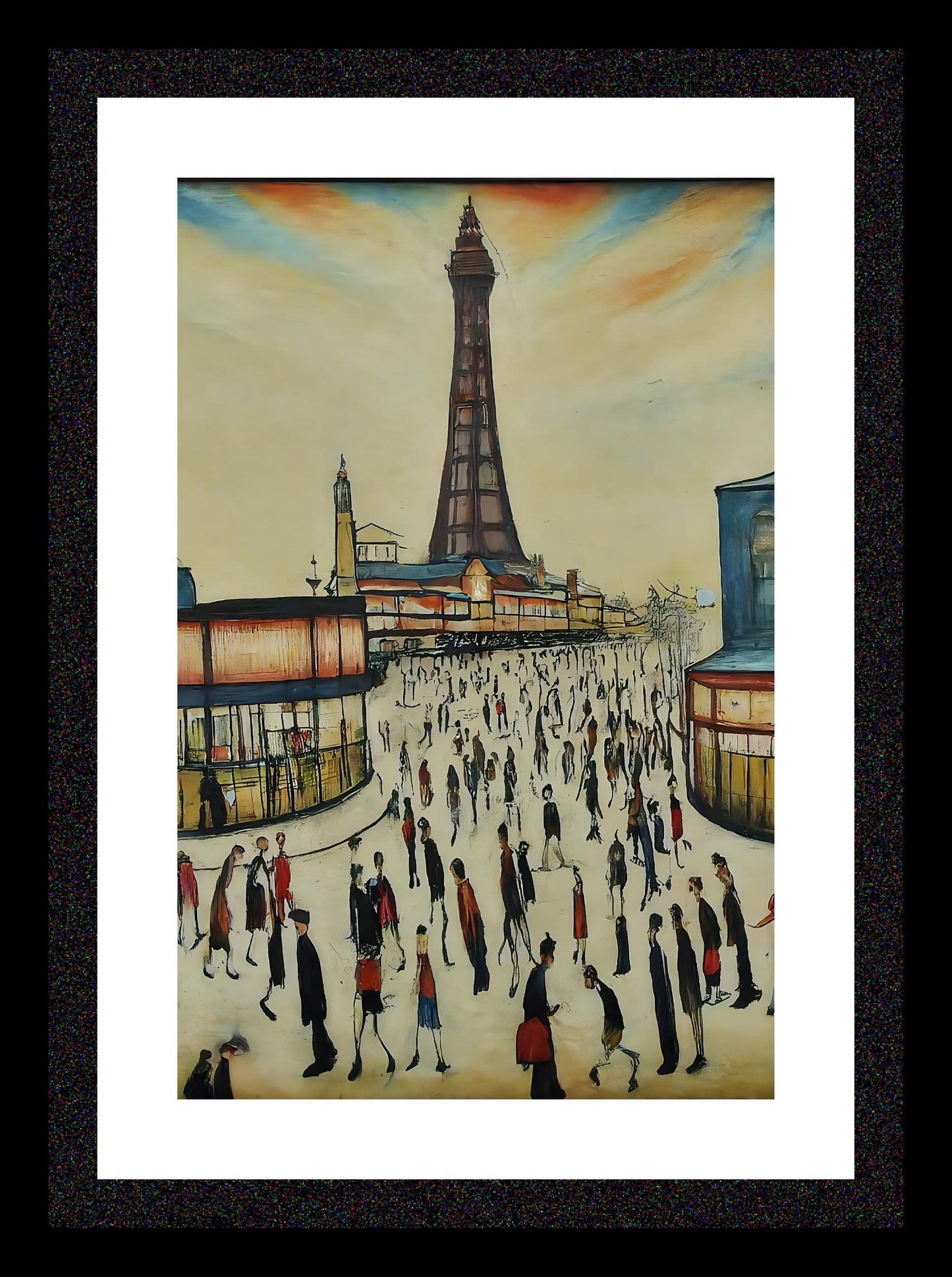 Blackpool Tower - A4 Size Giclée Art Print. Lowry Style Art Print. Available Framed and Unframed.