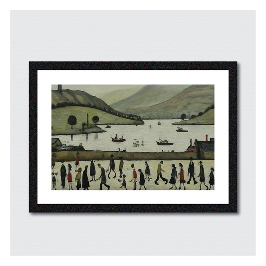 Lake Windermere - A4 Size Giclée Art Print. Lowry Style Art Print. Available Framed and Unframed.