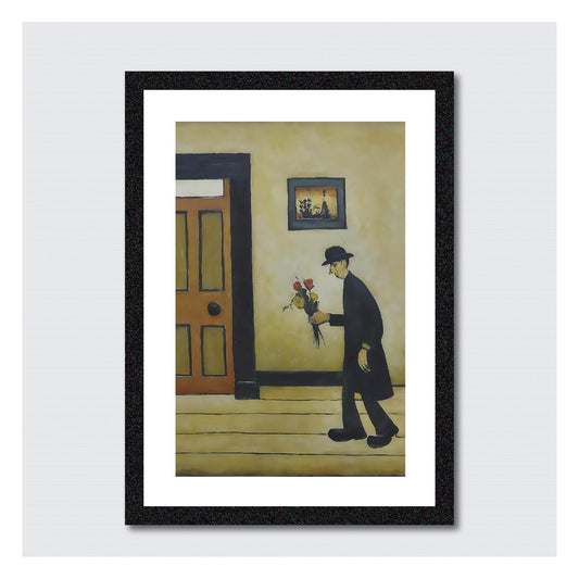 Flower Delivery - A4 Size Giclée Art Print. Lowry Style Art Print. Available Framed and Unframed.