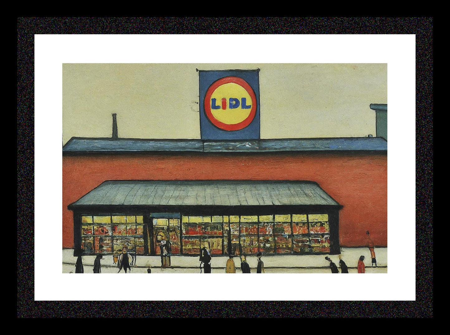 Lidl - A4 Size Giclée Art Print. Lowry Style Art Print. Available Framed and Unframed.