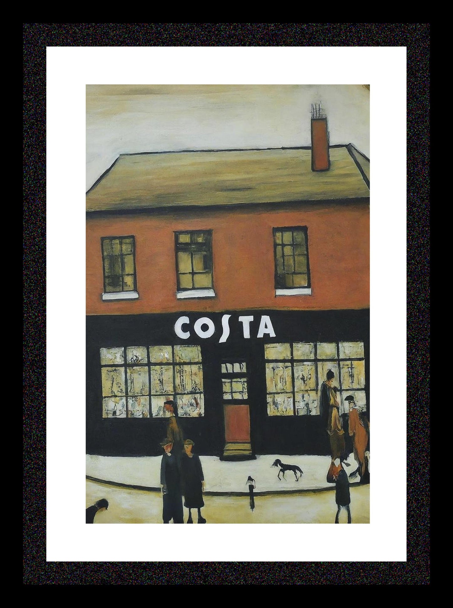 Costa - A4 Size Giclée Art Print. Lowry Style Art Print. Available Framed and Unframed.