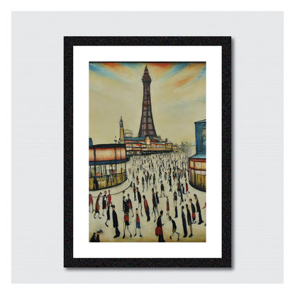 Blackpool Tower - A4 Size Giclée Art Print. Lowry Style Art Print. Available Framed and Unframed.