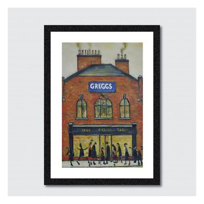 Greggs - A4 Size Giclée Art Print. Lowry Style Art Print. Available Framed and Unframed.