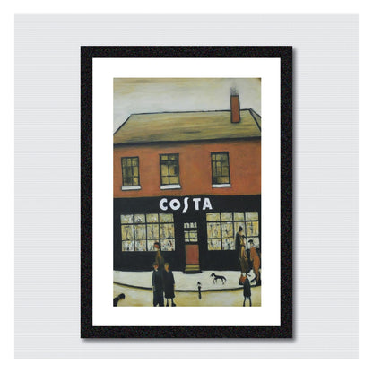 Costa - A4 Size Giclée Art Print. Lowry Style Art Print. Available Framed and Unframed.